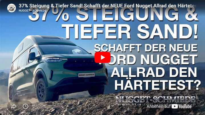 Ford Nugget Allrad-Test: 37 % Steigung, Schnee & tiefer Sand